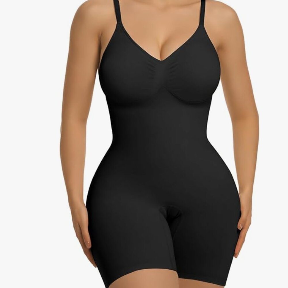 SHAPERX Women's Bra Free Bodysuits Tummy Control Shapewear Mid Thigh Body Shaper
